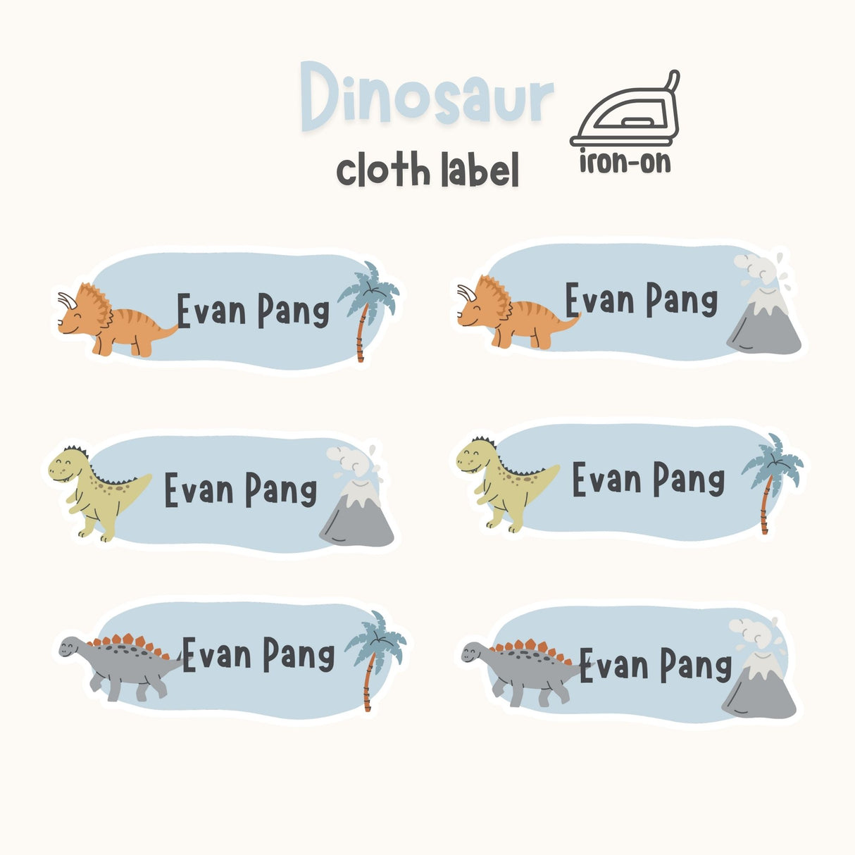 Dinosaur - Iron on Label