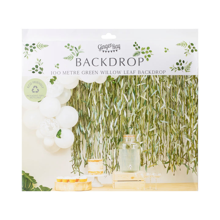 Botanical Leaf Ribbon Backdrop