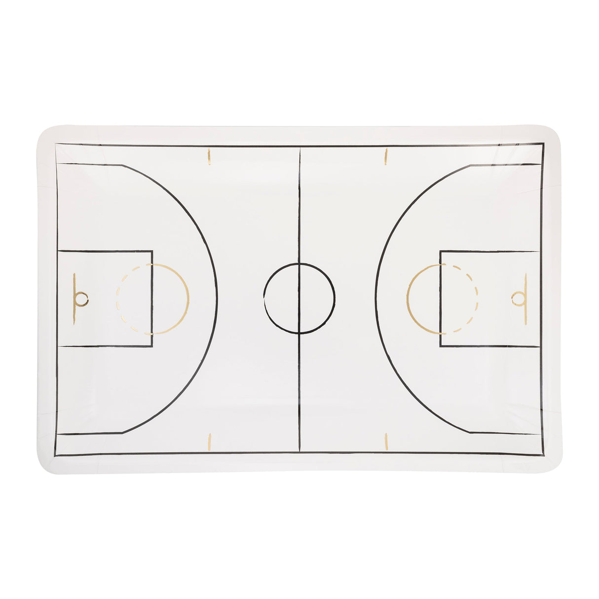 Basketball Court Shaped Paper Plate