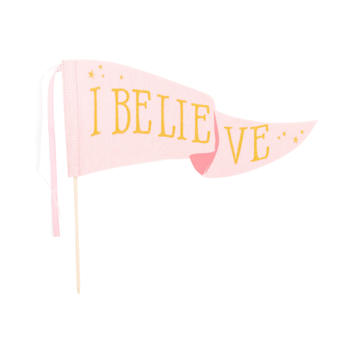 Pink Unicorn I Believe Chipboard Pennant Banner