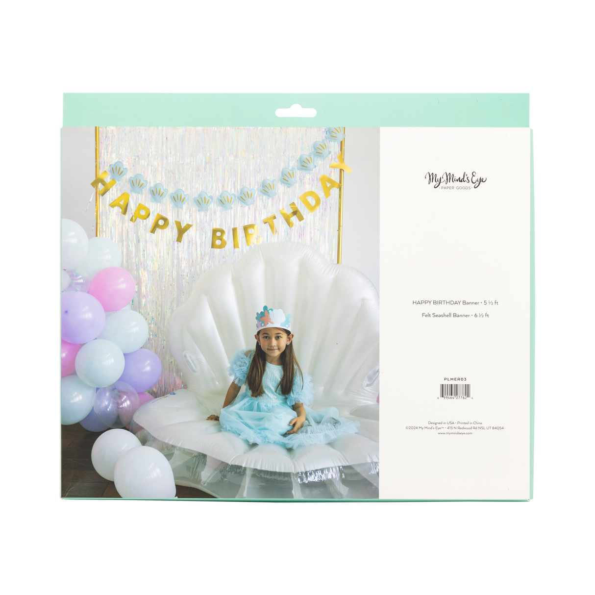 Mermaid Happy Birthday Puffy Felt Banner
