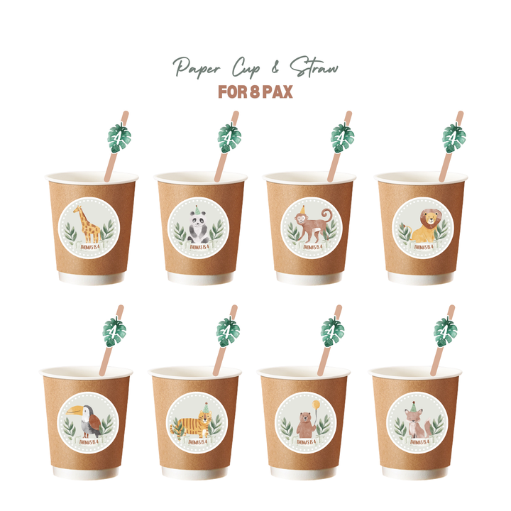 Personalized Safari Theme Paper Cup