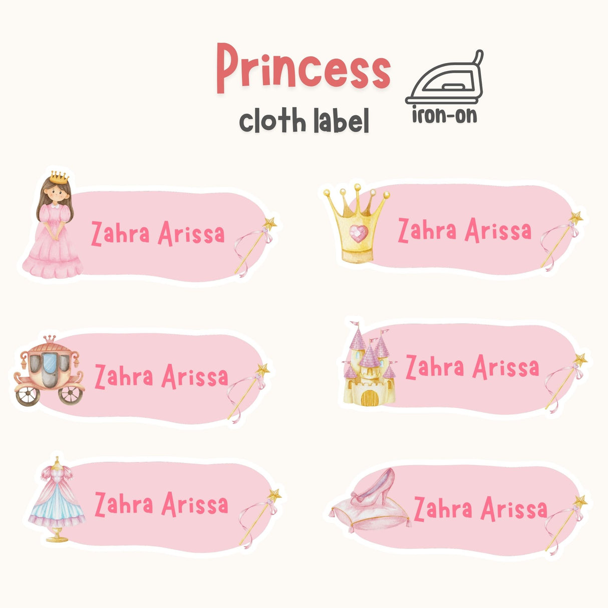 Princess- Iron on Label