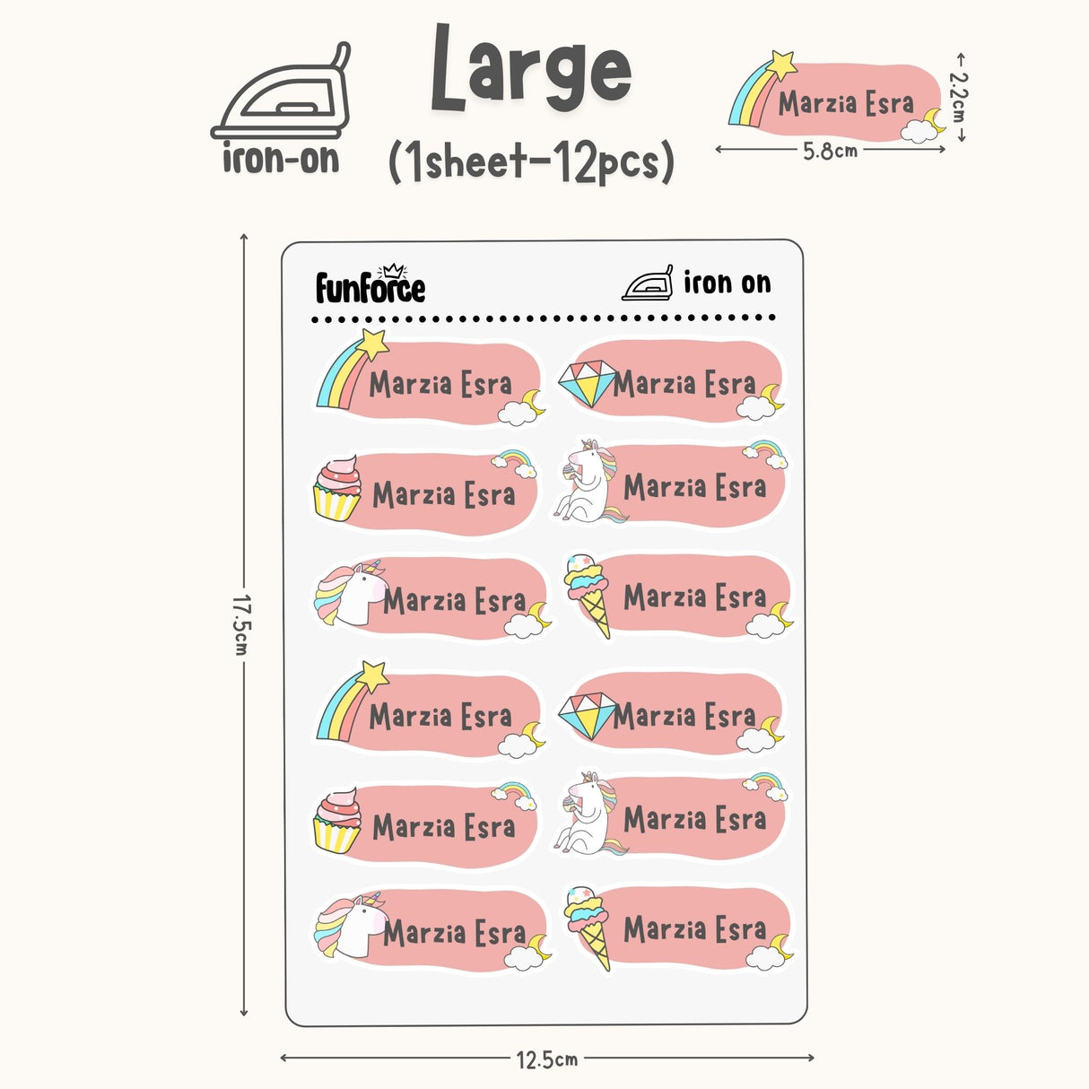 Unicorn - Iron on Label