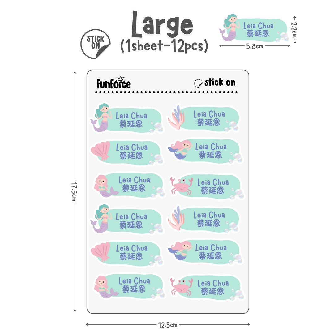 Mermaid - Name Sticker Set
