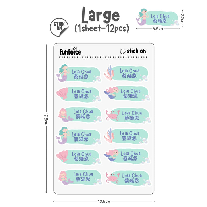 Mermaid - Name Sticker Set