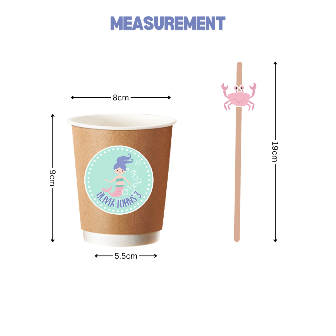 Personalized Mermaid Theme Paper Cup