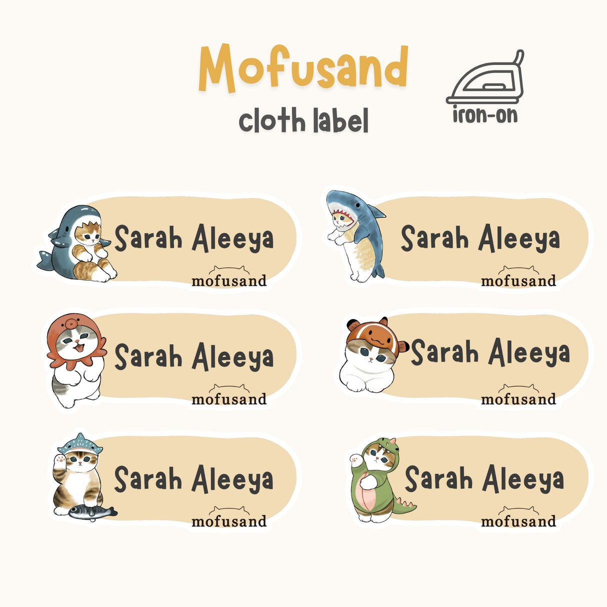 Mofusand - Iron on Label