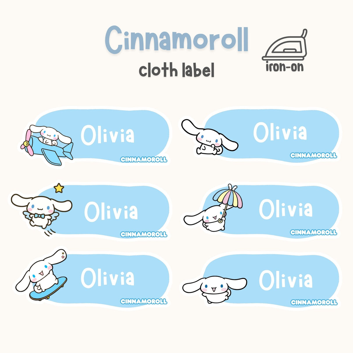 Cinnamoroll - Iron on Label