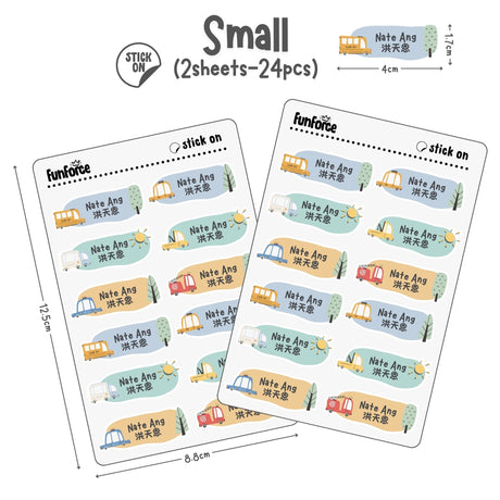 Transport - Name Sticker Set