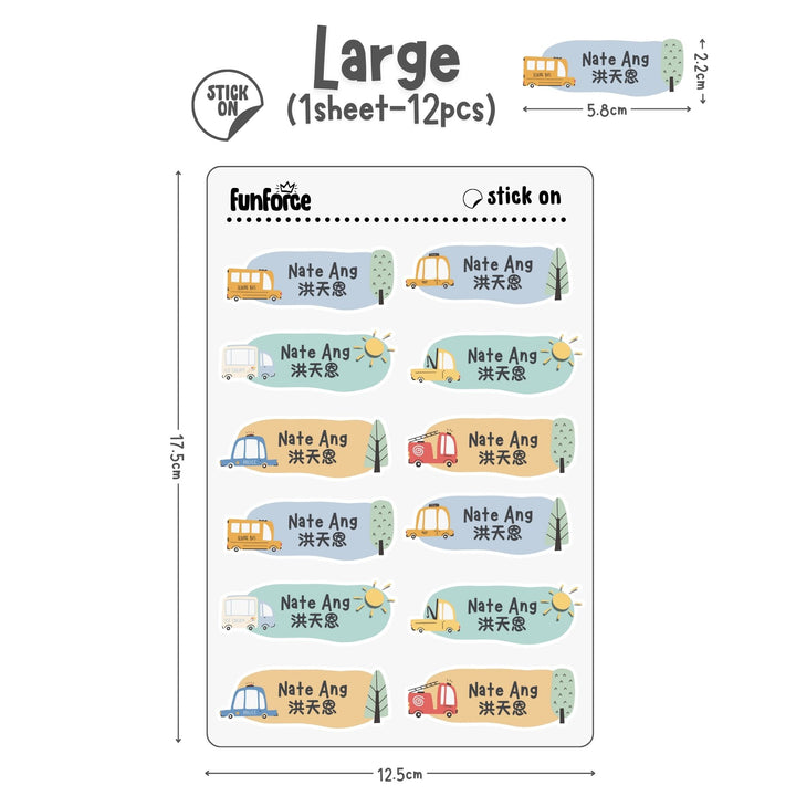 Transport - Name Sticker Set