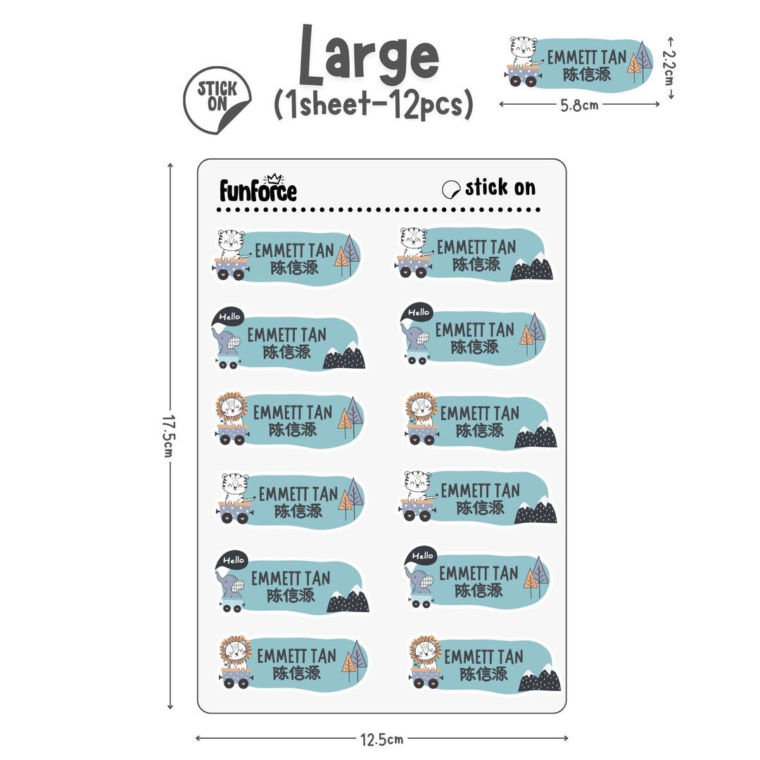 Train Party - Name Sticker Set