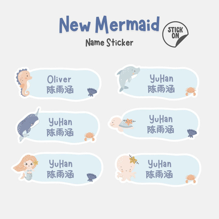 New Mermaid - Name Sticker Set