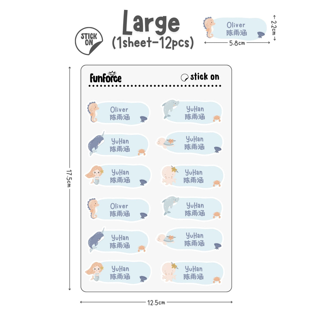 New Mermaid - Name Sticker Set
