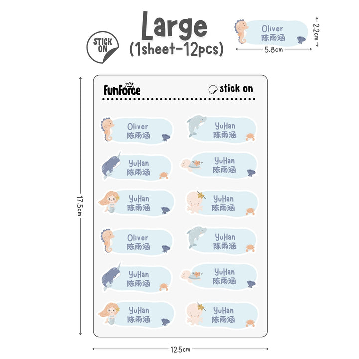 New Mermaid - Name Sticker Set