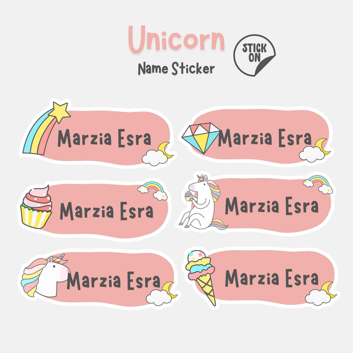 Unicorn - Name Sticker Set