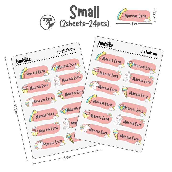 Unicorn - Name Sticker Set