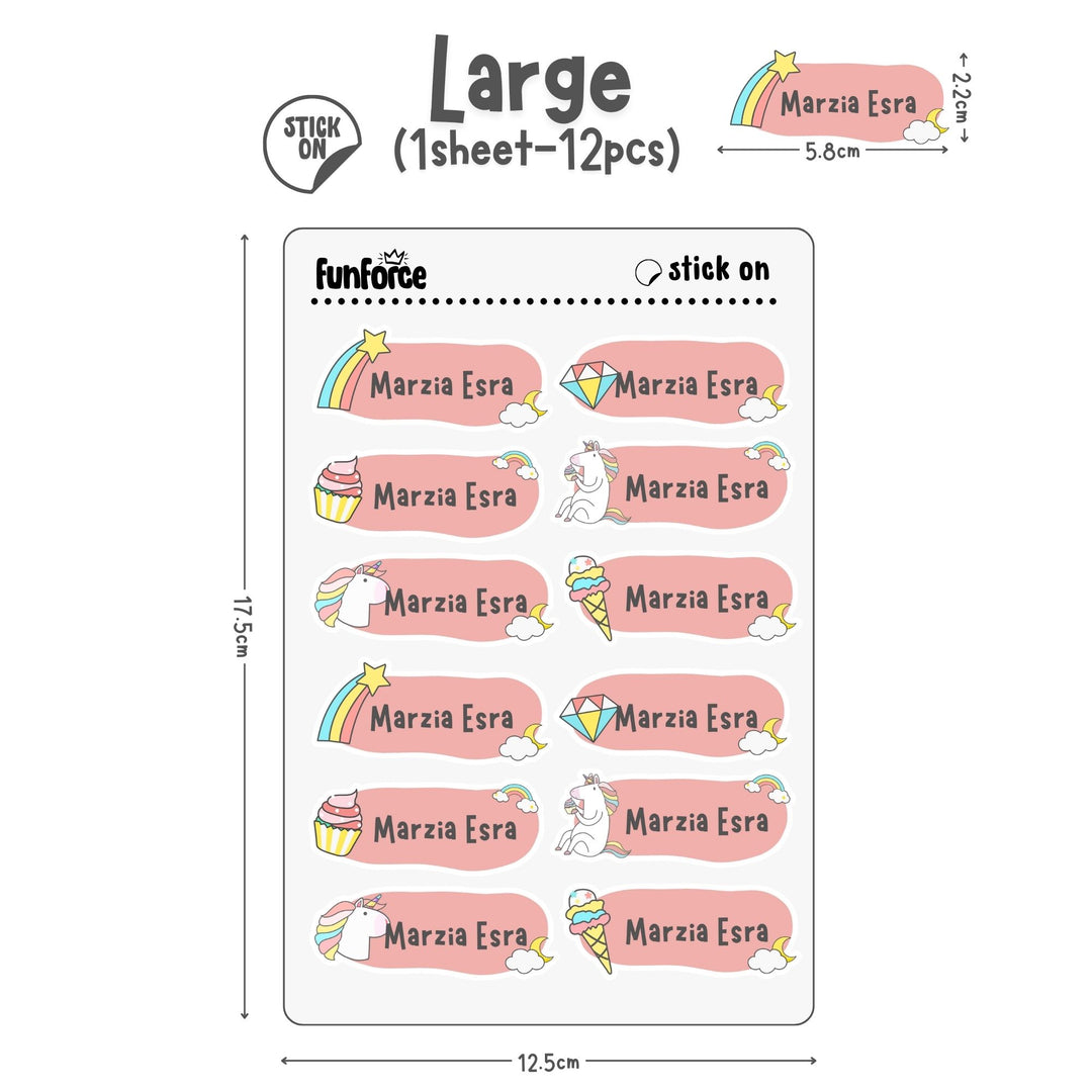 Unicorn - Name Sticker Set