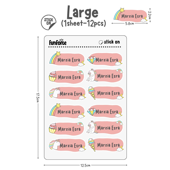 Unicorn - Name Sticker Set
