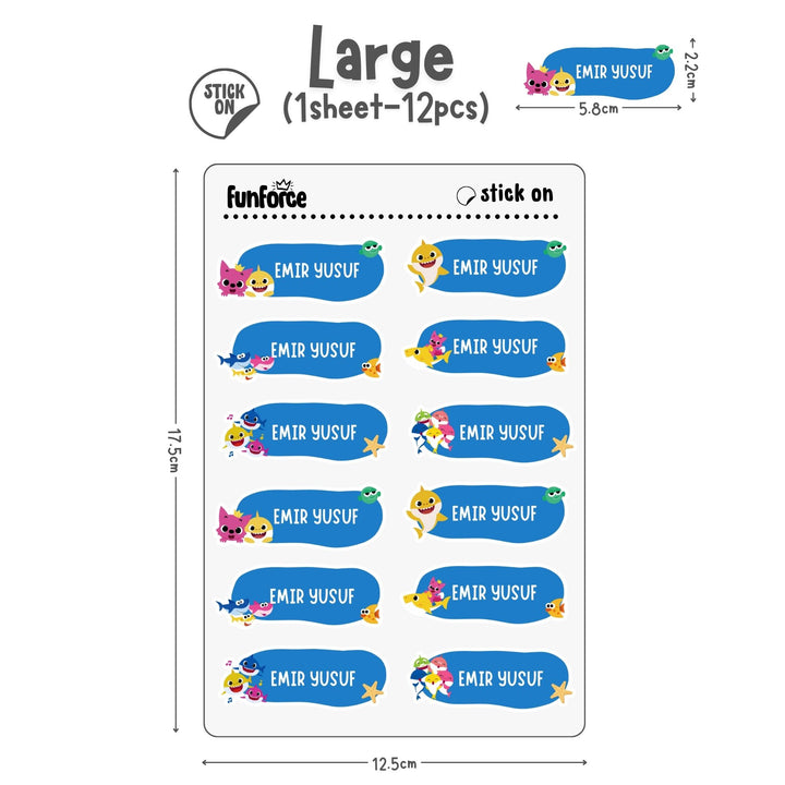 Baby Shark - Name Sticker Set