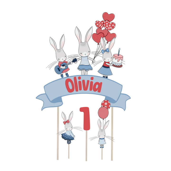 Bunny Rabbit Personalised Cake Topper