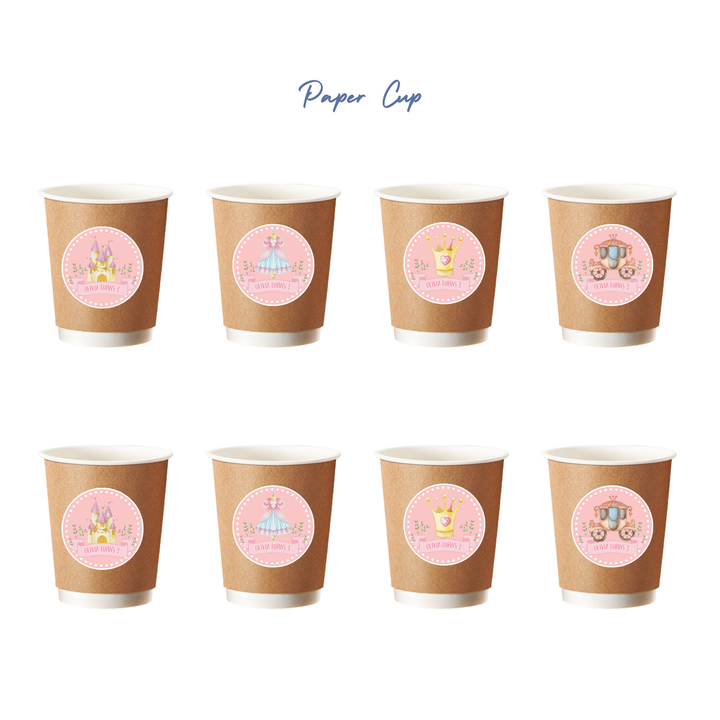 Personalized Princess Theme Paper Cup