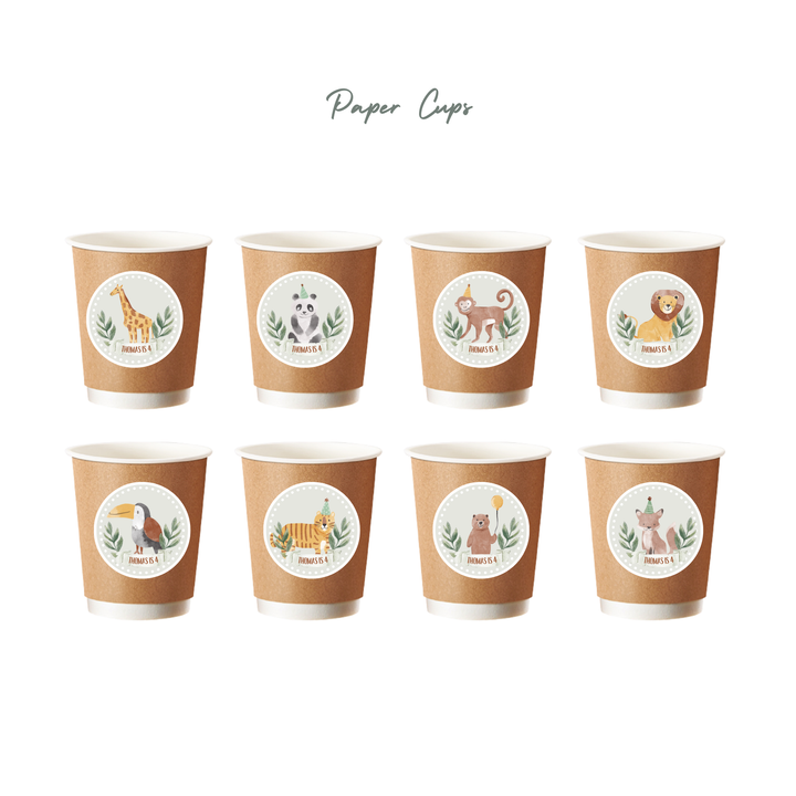 Personalized Safari Theme Paper Cup