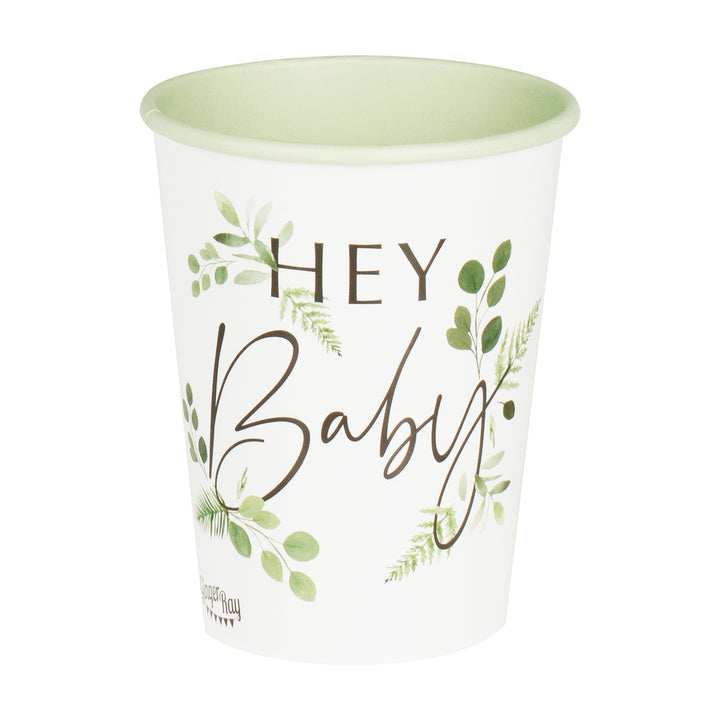 Botanical Hey Baby Shower Cups