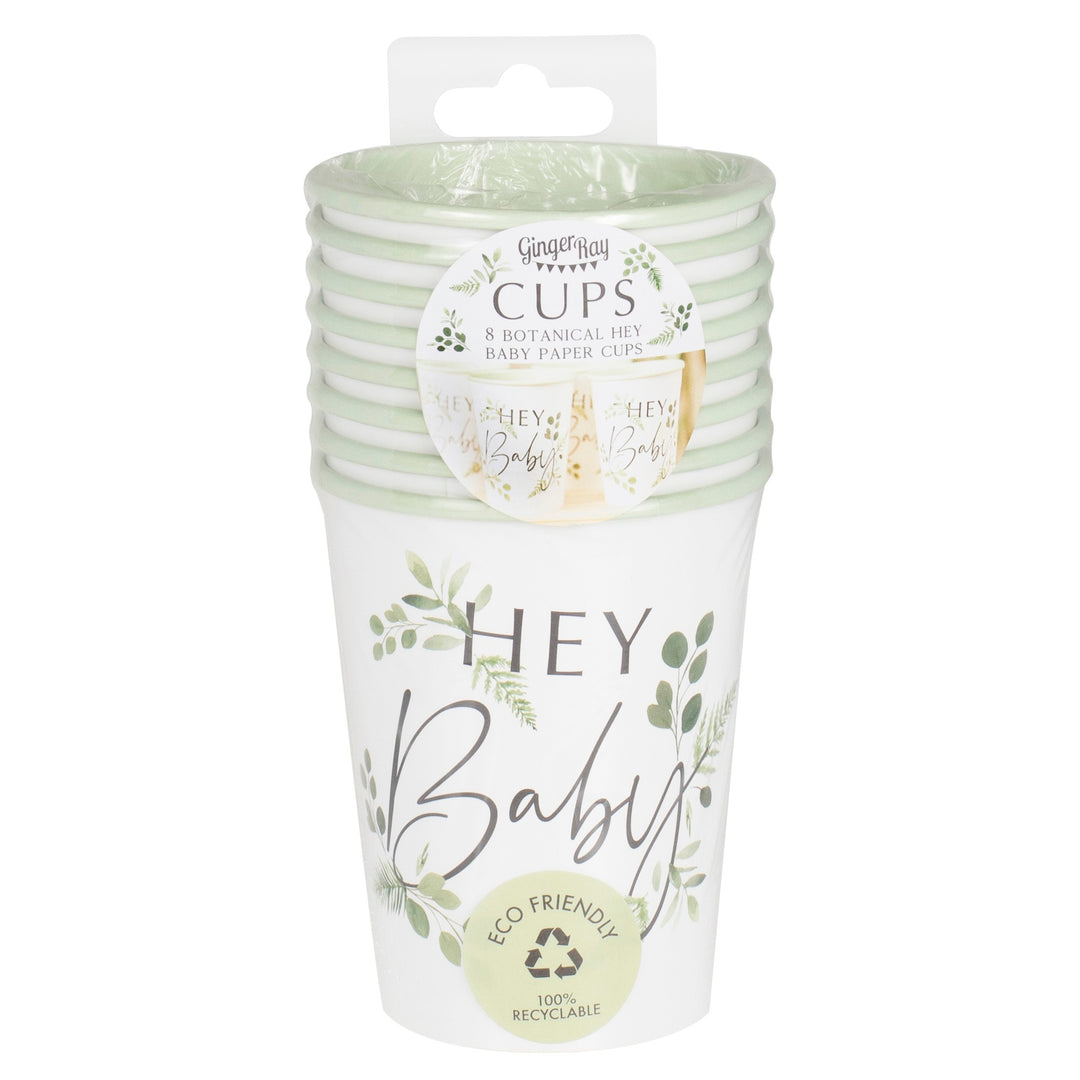 Botanical Hey Baby Shower Cups