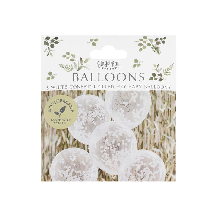 Hey Baby Shower Confetti Balloons