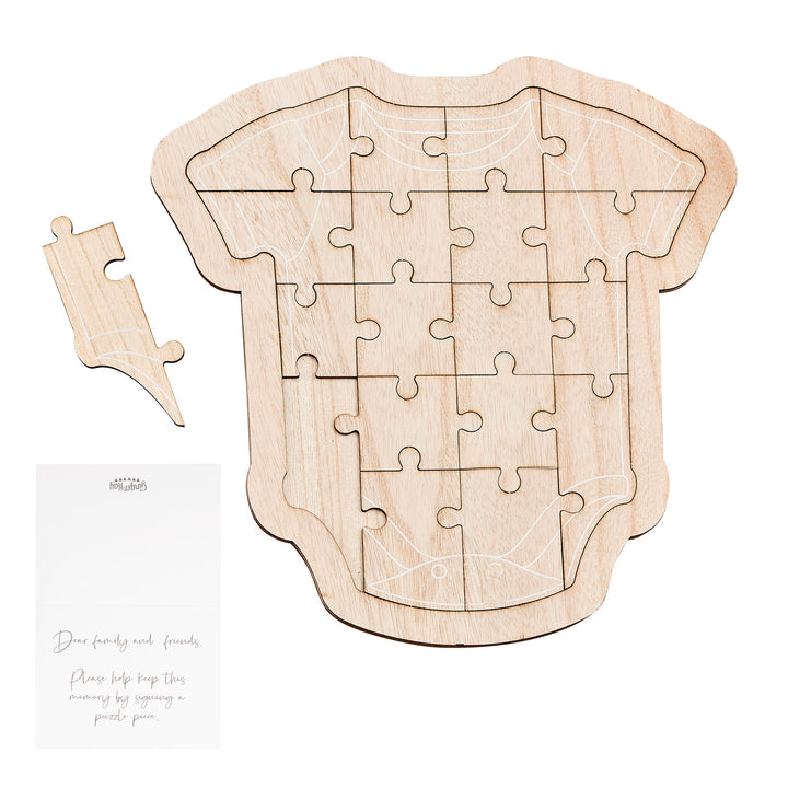 Wooden Baby Shower Guest Book Babygrow