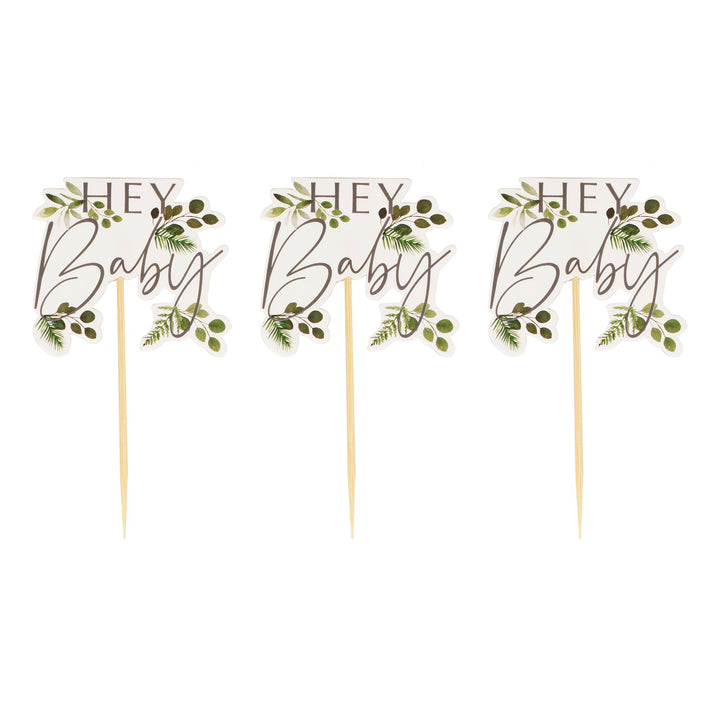 Hey Baby Shower Cupcake Toppers