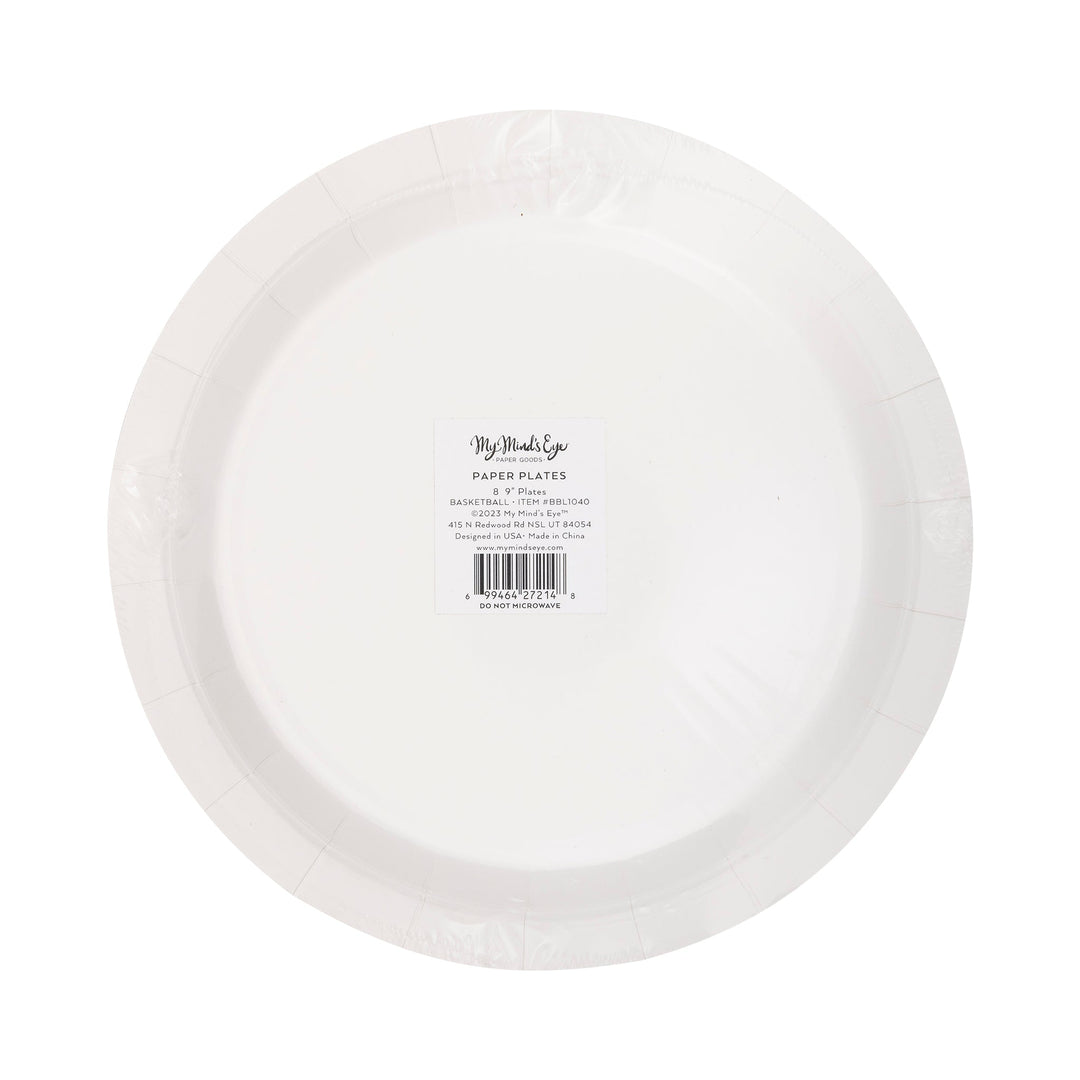 9" Basketball Paper Plate