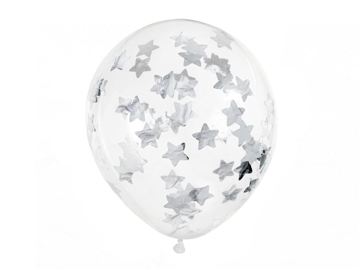 12inch Confetti balloons - silver star