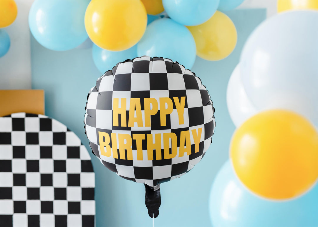 Foil balloon Checkered flag Happy Birthday