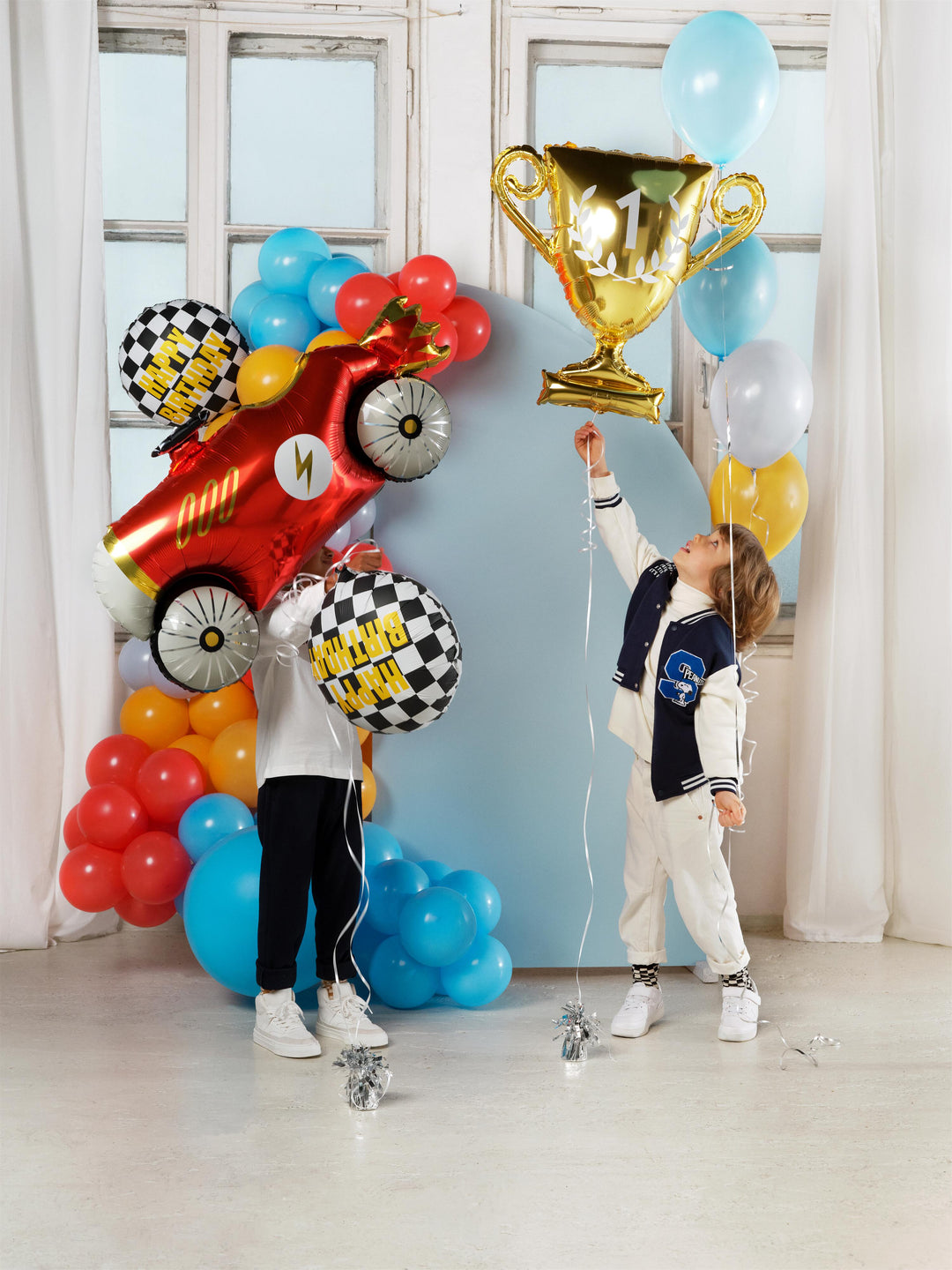 Foil balloon Checkered flag Happy Birthday