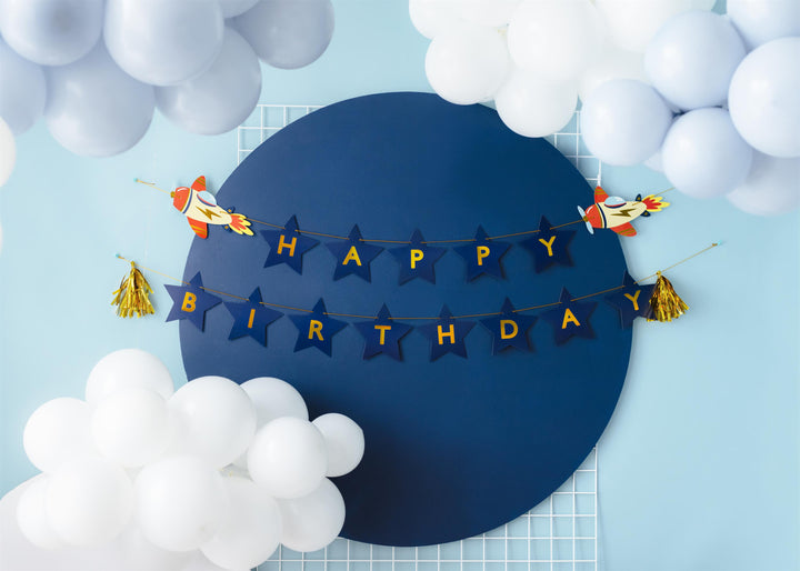 Banner Happy Birthday Airplanes