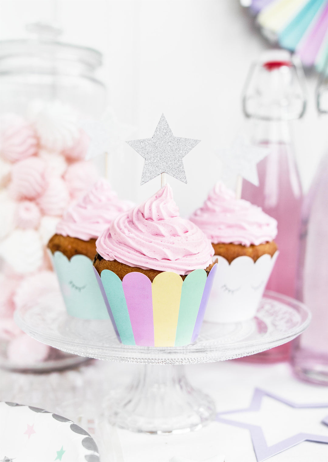 Cupcake toppers Unicorn - Stars