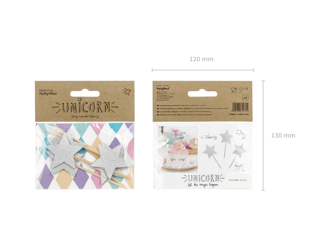 Cupcake toppers Unicorn - Stars