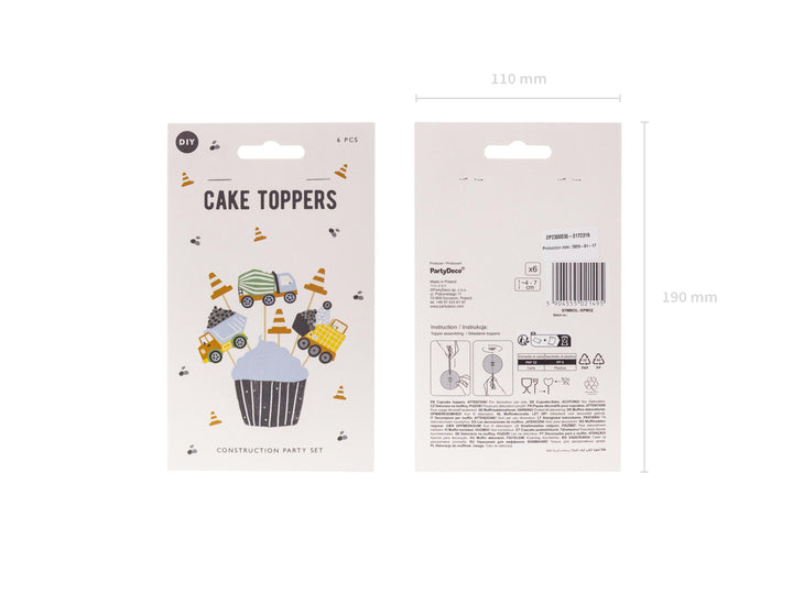 Cupcake toppers - Construction vehicles