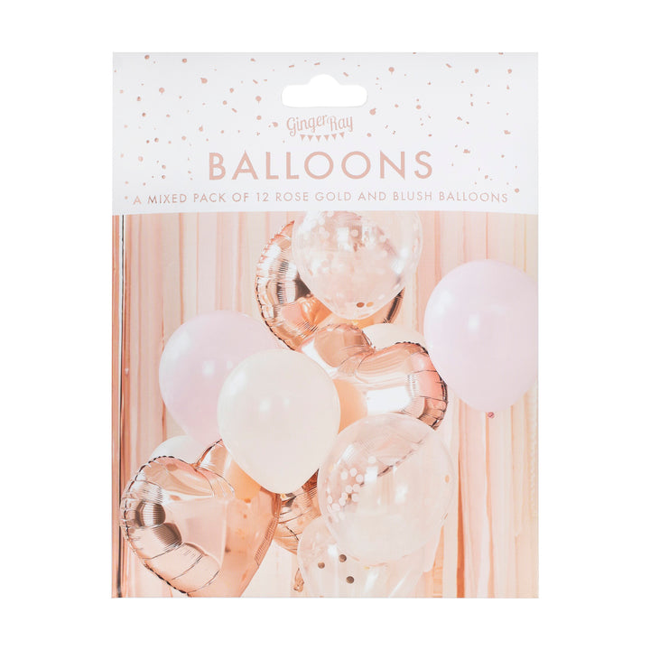 Blush And Rose Gold Balloons Bundle