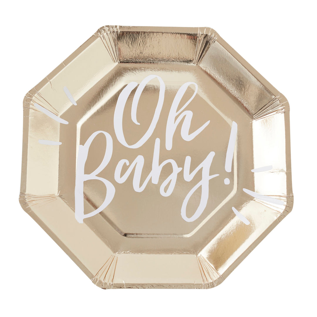 Oh Baby! Gold Foiled Paper Plates