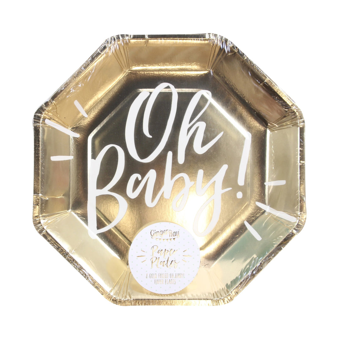 Oh Baby! Gold Foiled Paper Plates