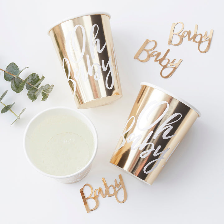 Oh Baby! Gold Baby Shower Cups