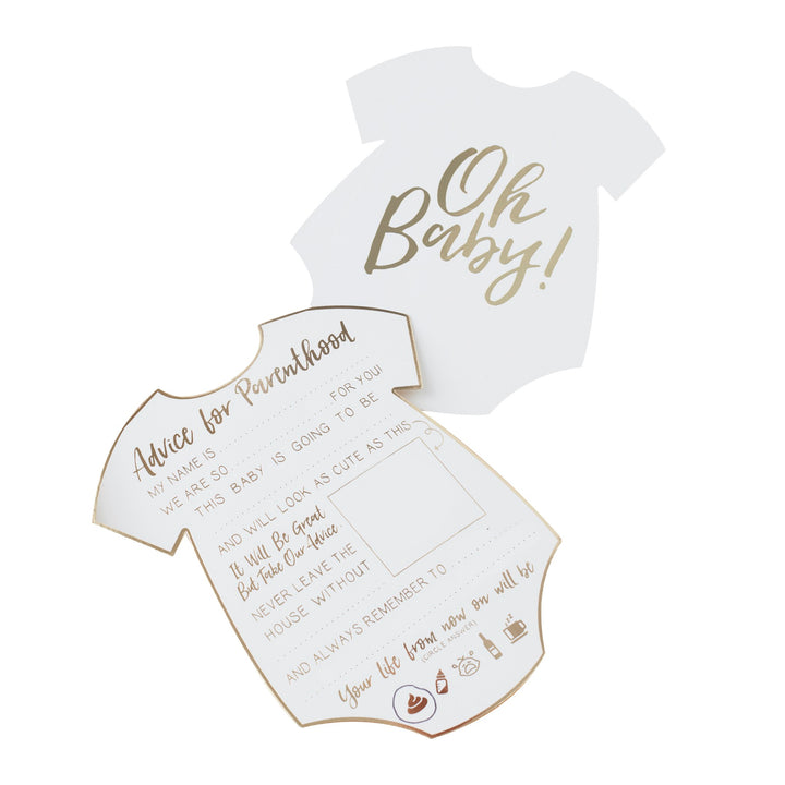 Gold Foiled Baby Shower Prediction Game Cards