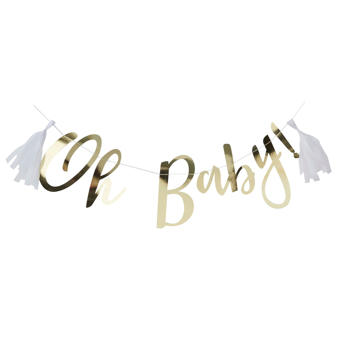 Gold Oh Baby! Baby Shower Bunting