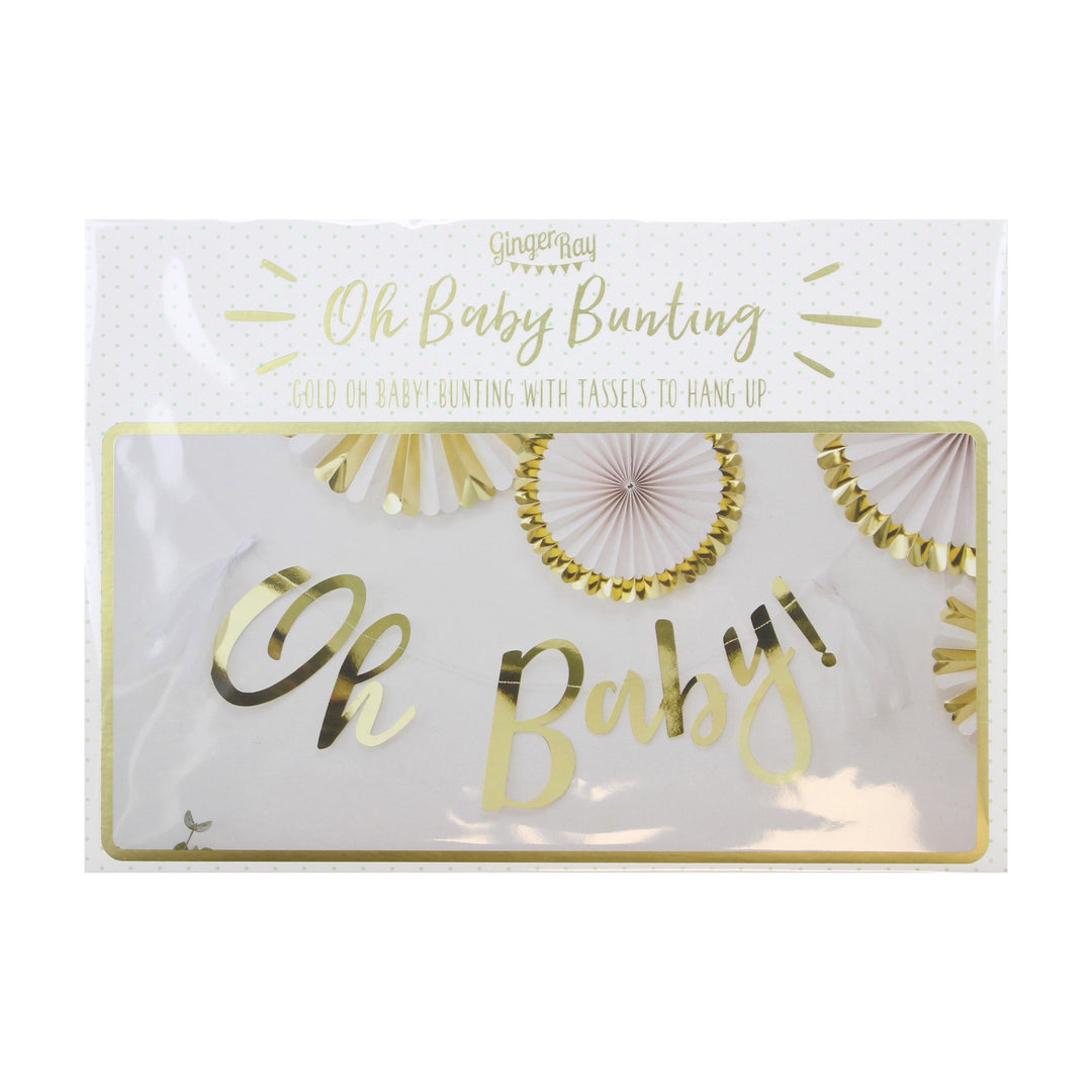 Gold Oh Baby! Baby Shower Bunting