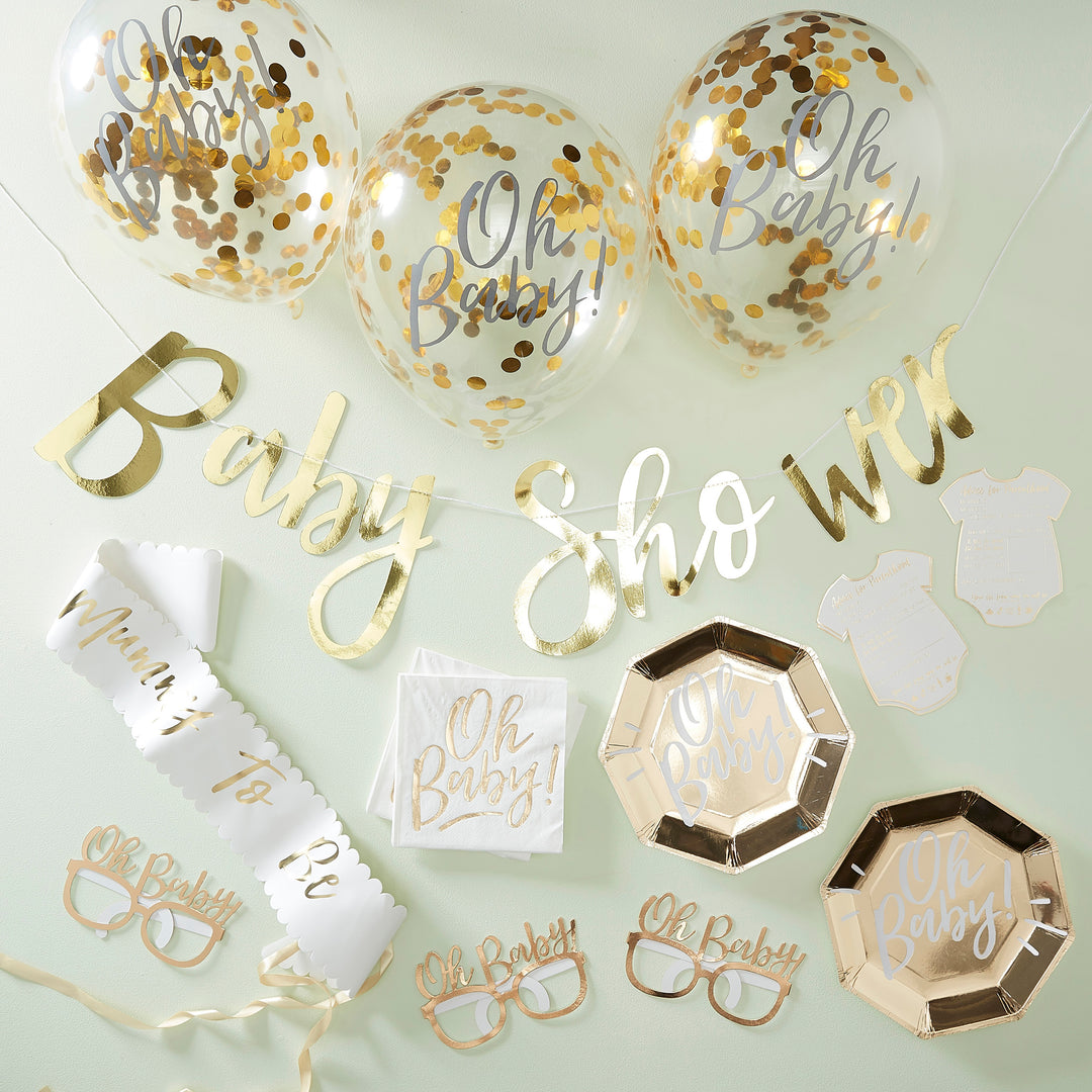 Gold Oh Baby! Baby Shower Bunting