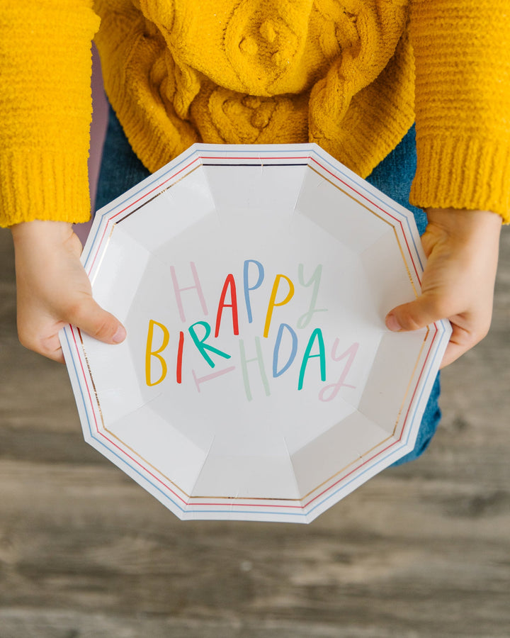 Oui Party Birthday Hexagon Paper Plate