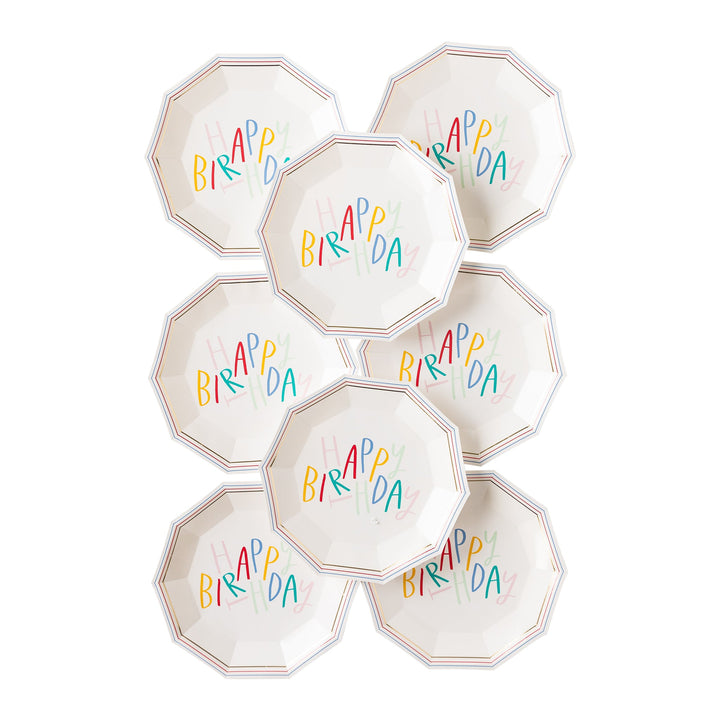 Oui Party Birthday Hexagon Paper Plate